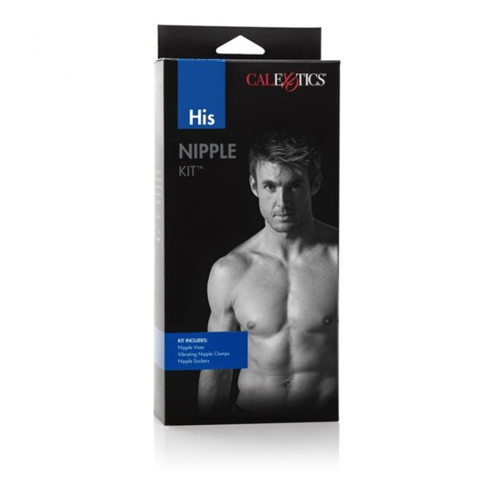 Набор для стимуляции сосков His Nipple Kit (Цвет: черный с серебряным)