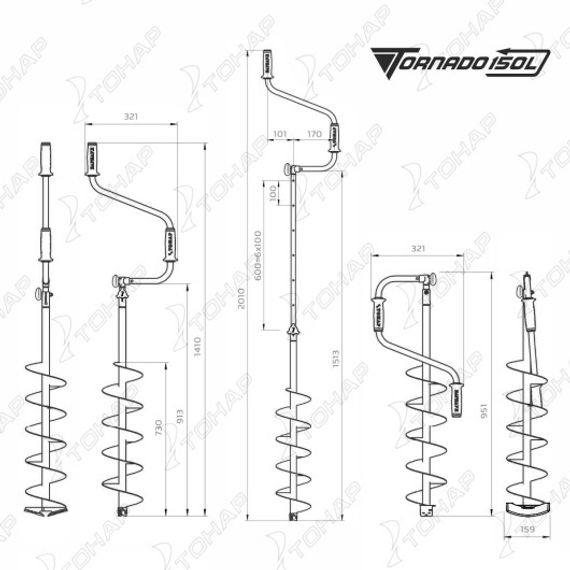 Ледобур Тонар ТОРНАДО-М2 150 мм (левое вращение) LT-150L-1