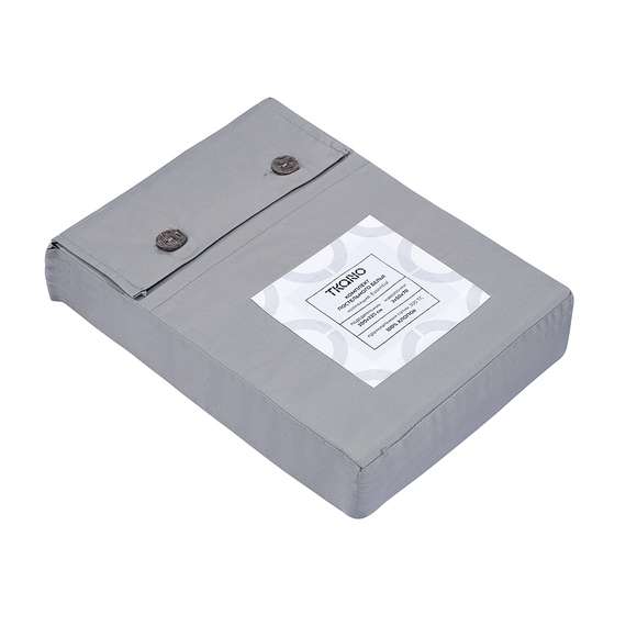 Комплект постельного белья из премиального сатина светло-серого цвета из коллекции essential, 200х22