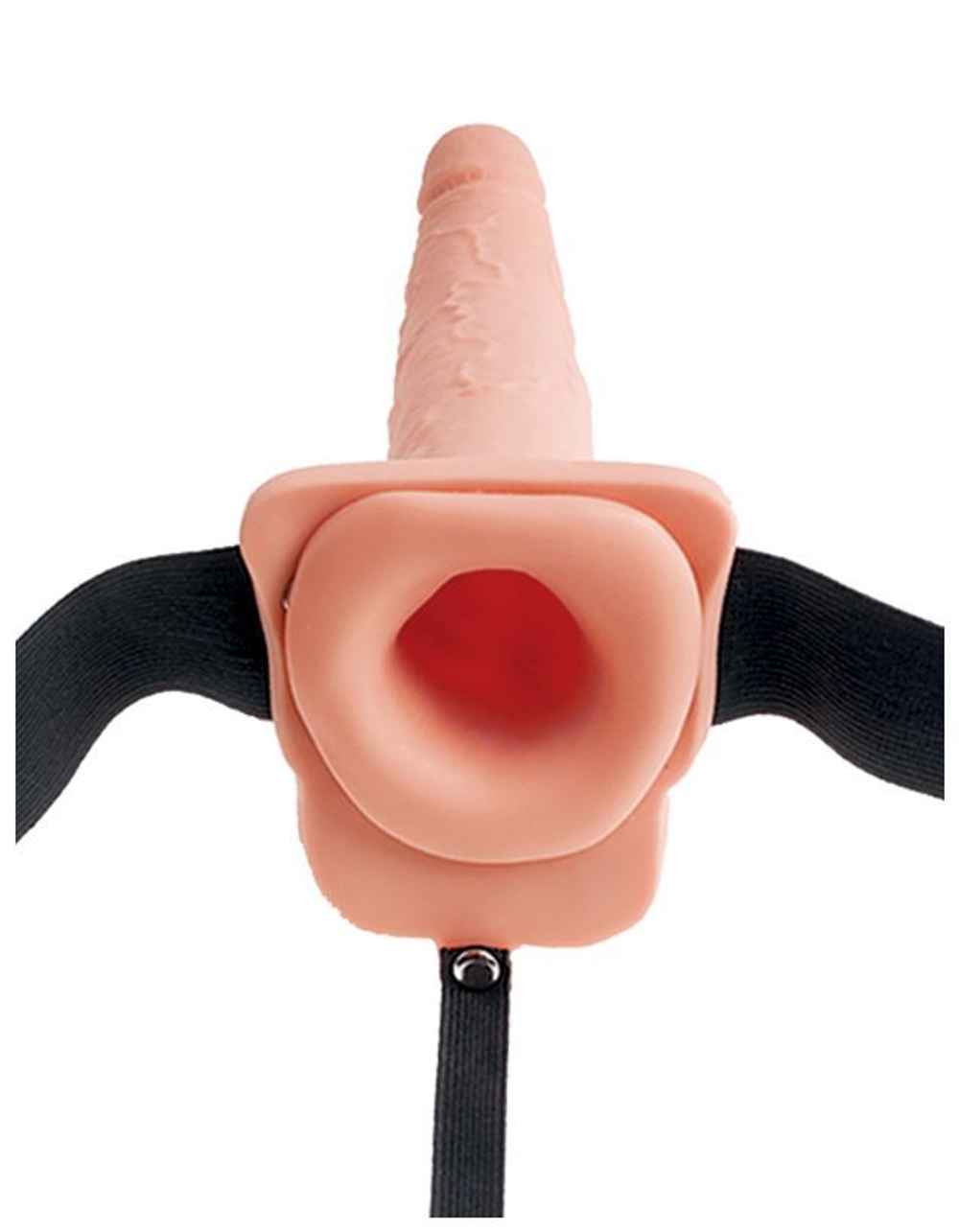 Фаллопротез с функцией эякуляции Fetish Fantasy 7.5 Hollow Squirting Strap-On with Balls Flesh