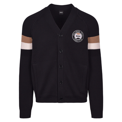 Мужская кофта теннисная BOSS x Matteo Berrettini Granello Cardigan - black
