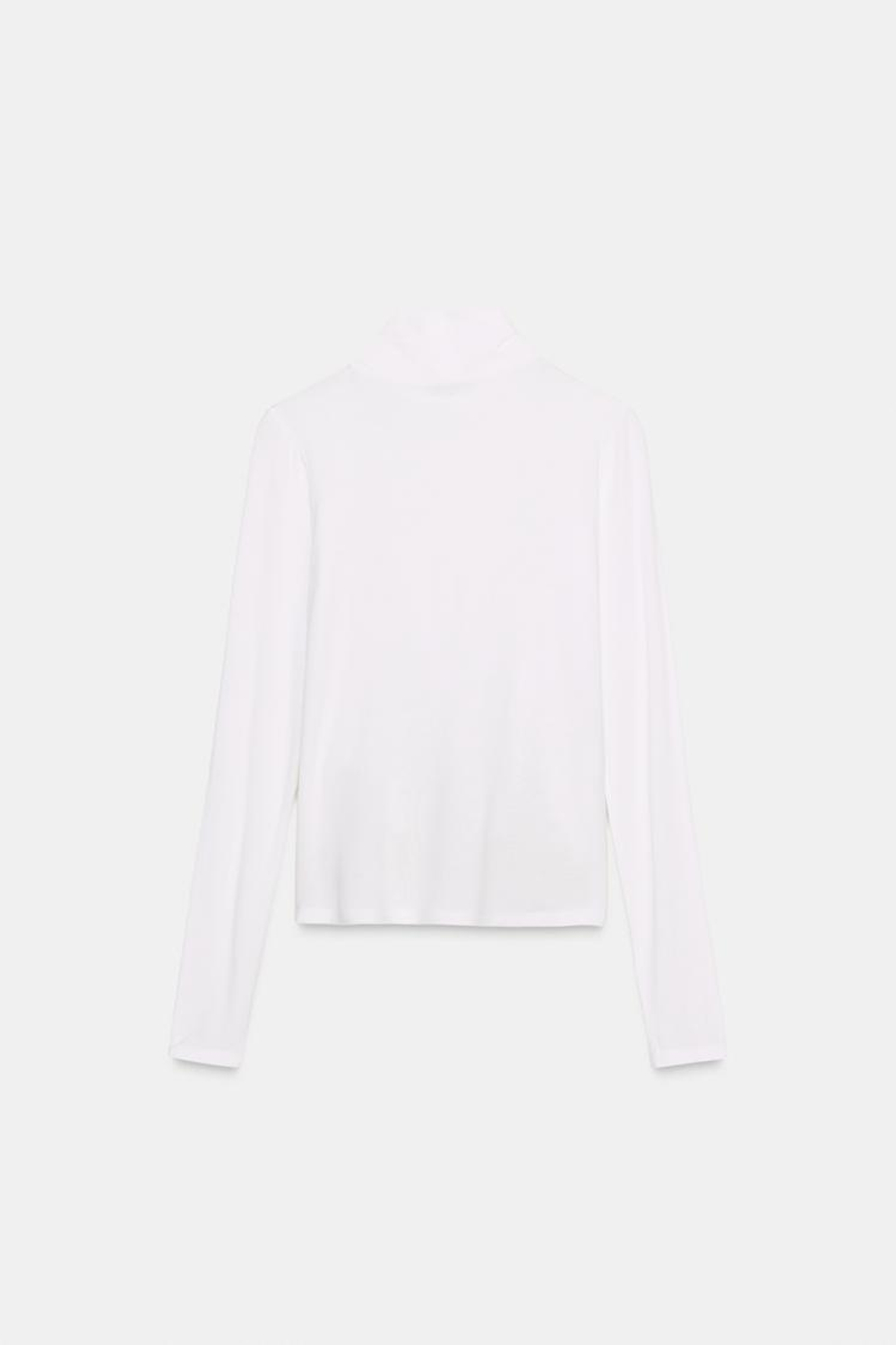 ZARA КОМБИНИРОВАННАЯ ФУТБОЛКА С КРУЖЕВОМ, ЖЕЛТОВАТО-БЕЛЫЙ