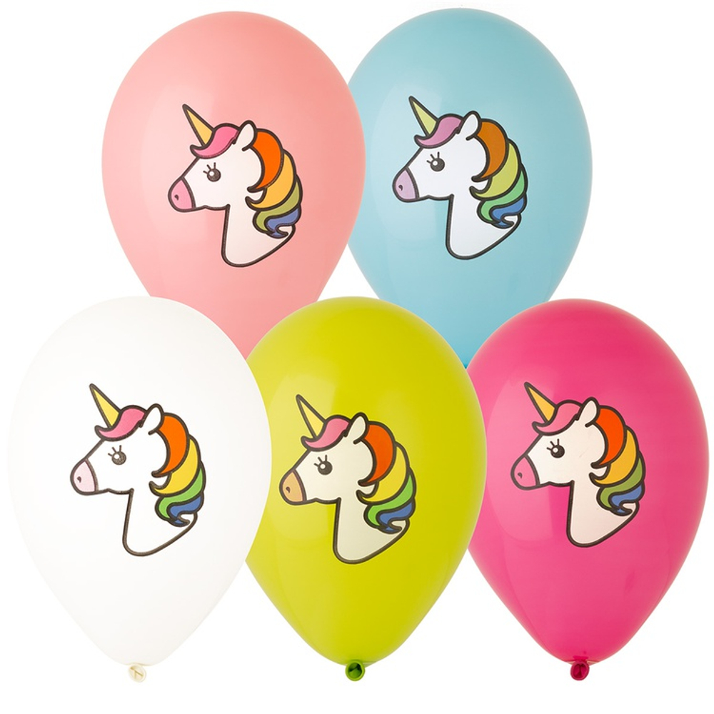 Шар латексный 30см Единорог Голова (Ассорти)