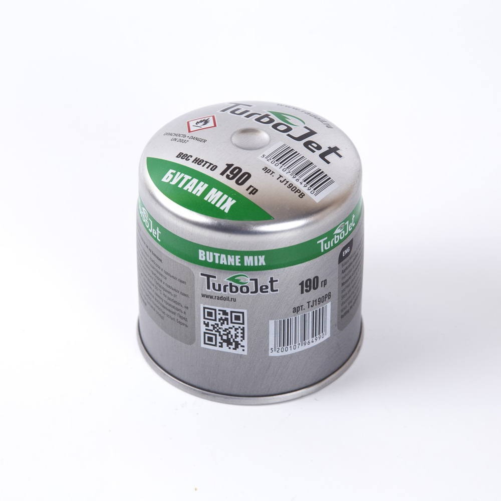 Баллон газовый прокалываемый TurboJet TJ190PB пропан-бутан 190гр