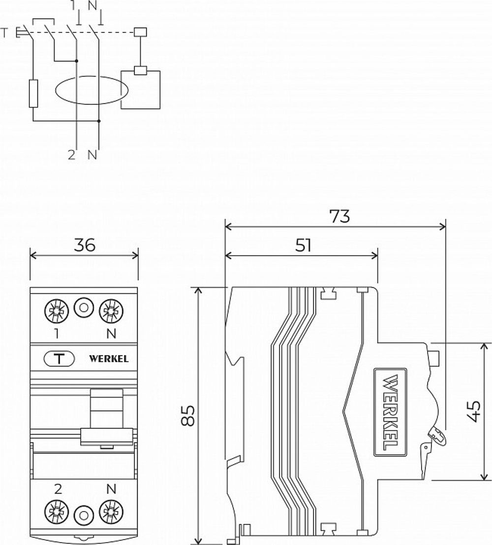 Устройство защитного отключения 1P Werkel  W812P404