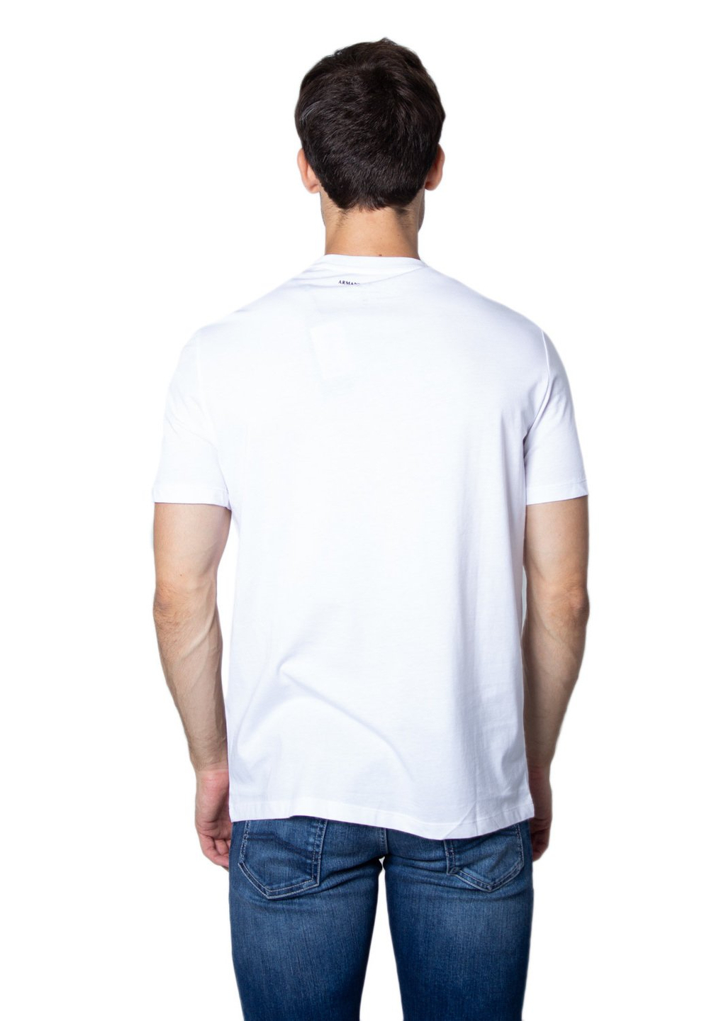Armani Exchange T-SHIRT SLIM FIT - Футболка с принтом - Белый