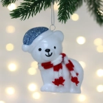 Елочная игрушка «Милый мишка» 8*4*9 см, Голубой