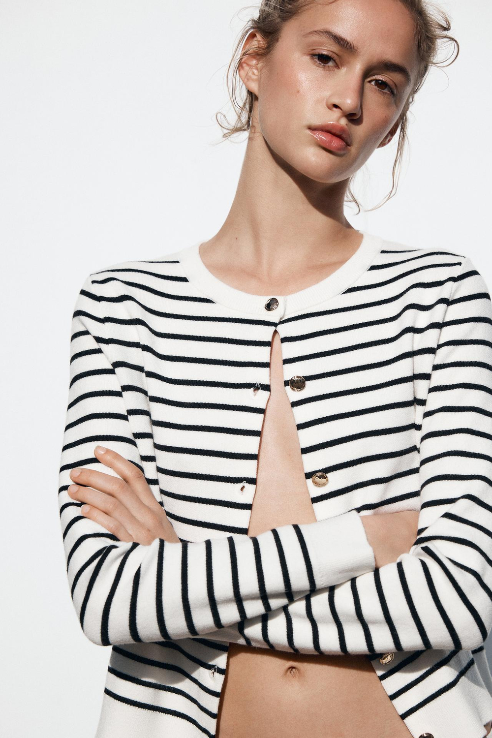 ZARA КАРДИГАН В ПОЛОСКУ, ПОЛОСКИ