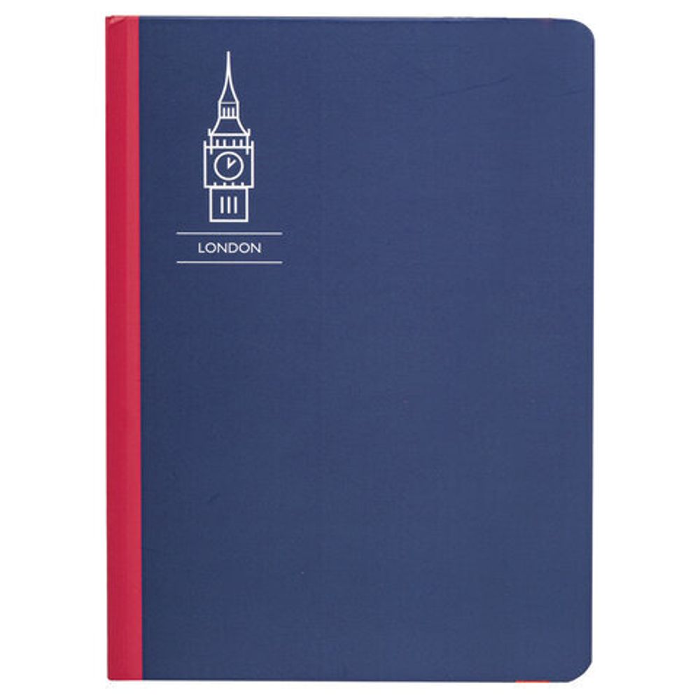 Блокнот с резинкой в клетку 96 л., А5 (145х203 мм), твердая обложка, BRAUBERG, "London", 113720