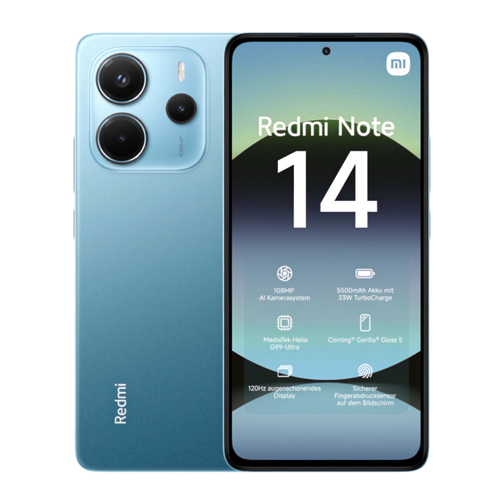 Смартфон Xiaomi Redmi Note 14 4G NFC 6 ГБ + 128 ГБ («Cиний океан» | Ocean Blue) (версия Global)