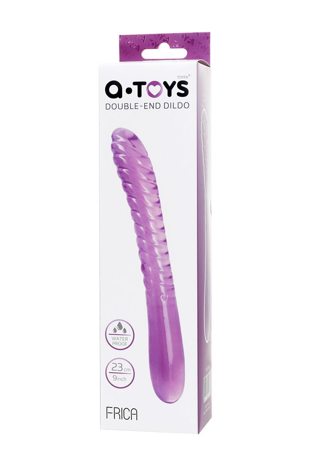 Фиолетовый двусторонний фаллоимитатор Frica - 23 см. (Цвет: фиолетовый)