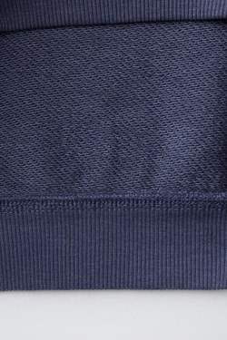 ZARA ТОЛСТОВКА С НАДПИСЬЮ, ВЫЦВЕТШИЙ СИНИЙ