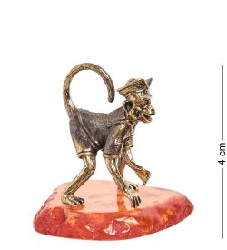 Народные промыслы AM-1144 Фигурка «Обезьяна Моряк» (латунь, янтарь)