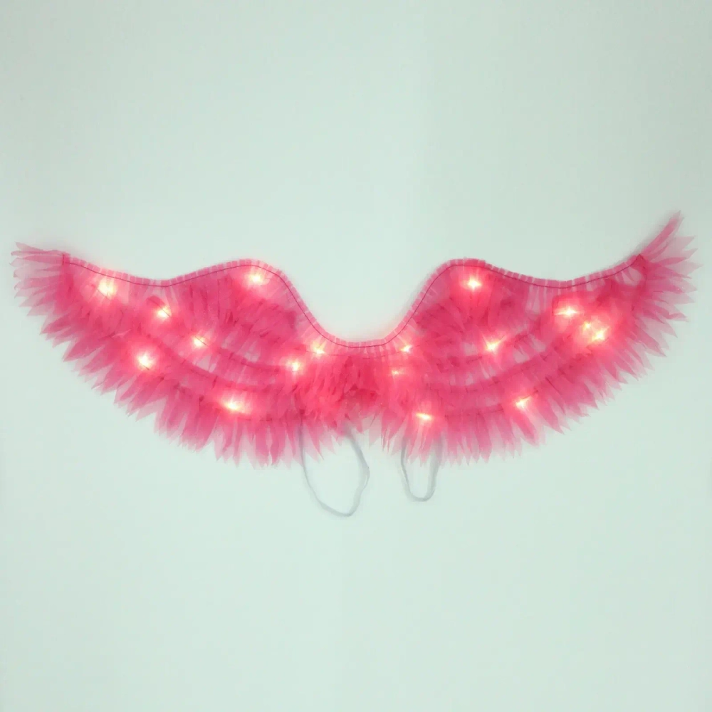 Крылья карнавальные «Яркий полёт» 63*21 см, Розовый с т.белой подсветкой