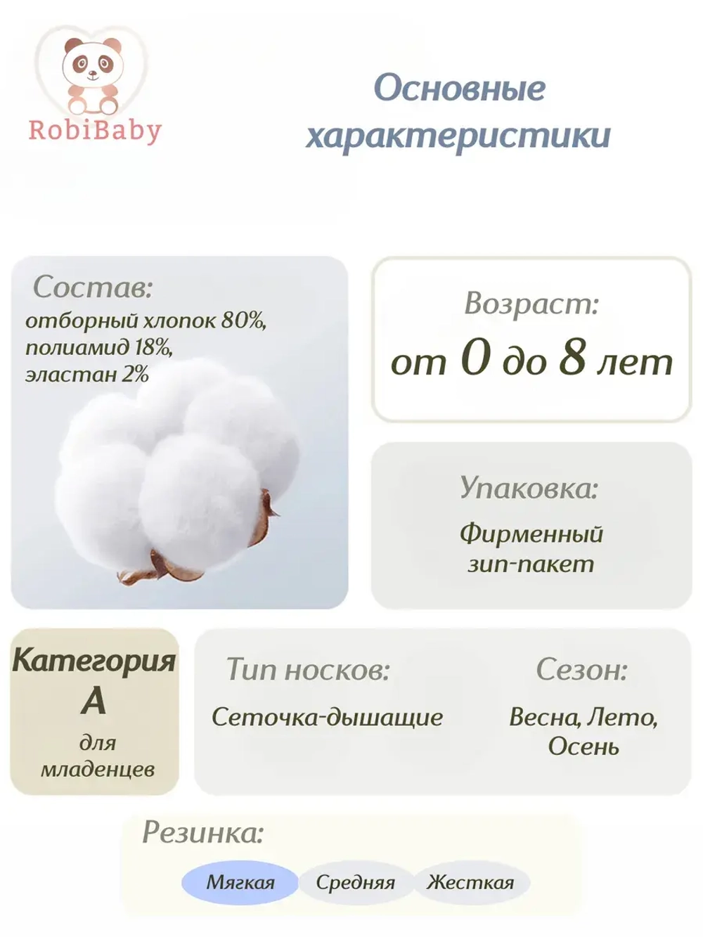 Набор носков детские летние