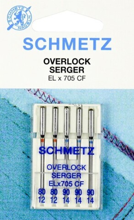 Иглы для плоскошовных машин, хромированные Schmetz  CF № 80(2),90(3), 5 шт.