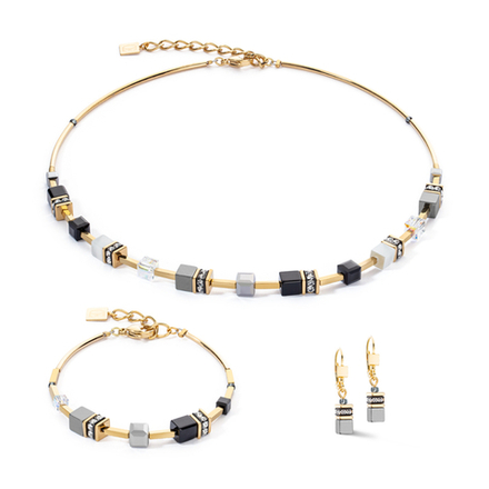 Серьги Coeur de Lion Black-White-Grey 2800/20-1333