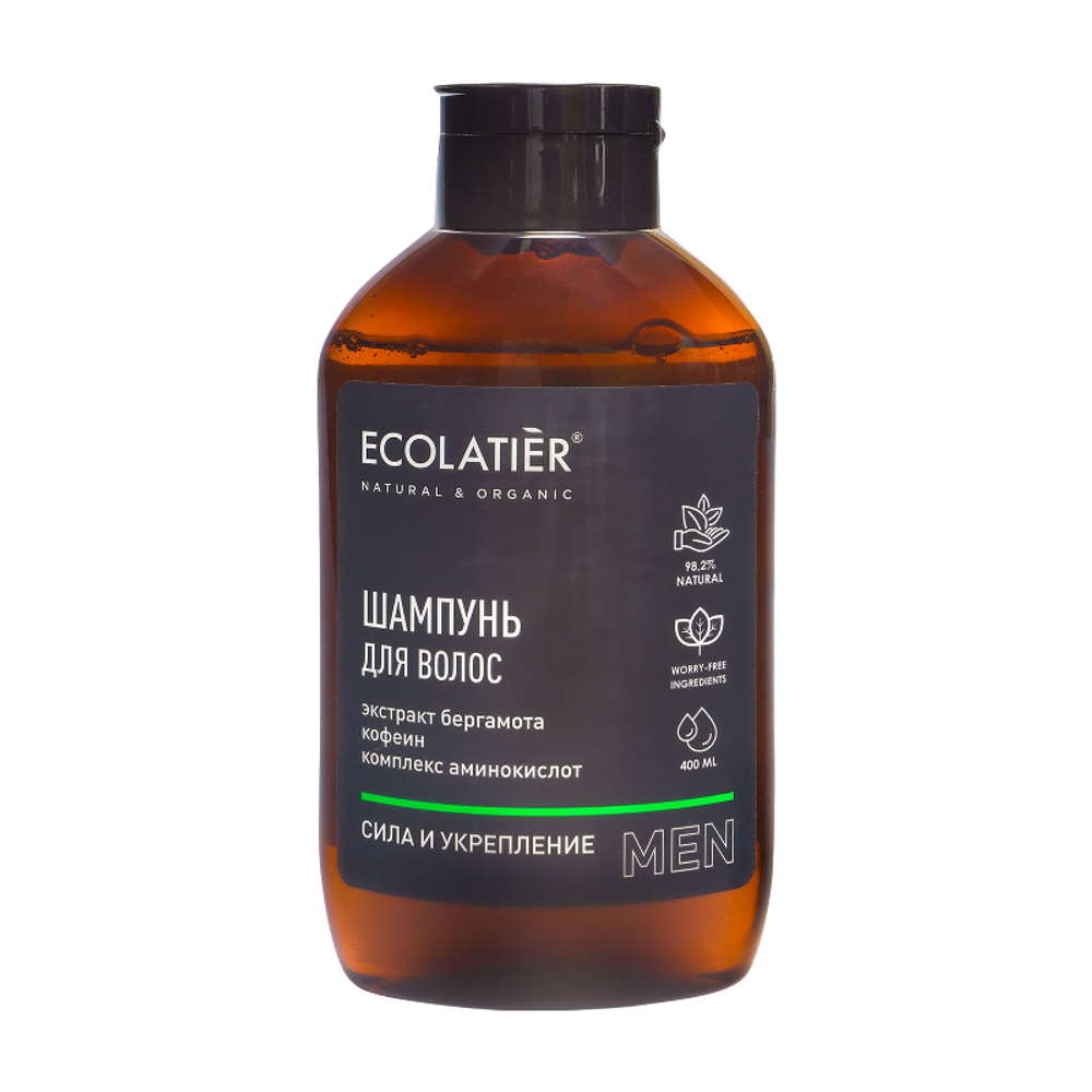 Мужской шампунь Сила и Укрепление 400мл (ECOLATIER)