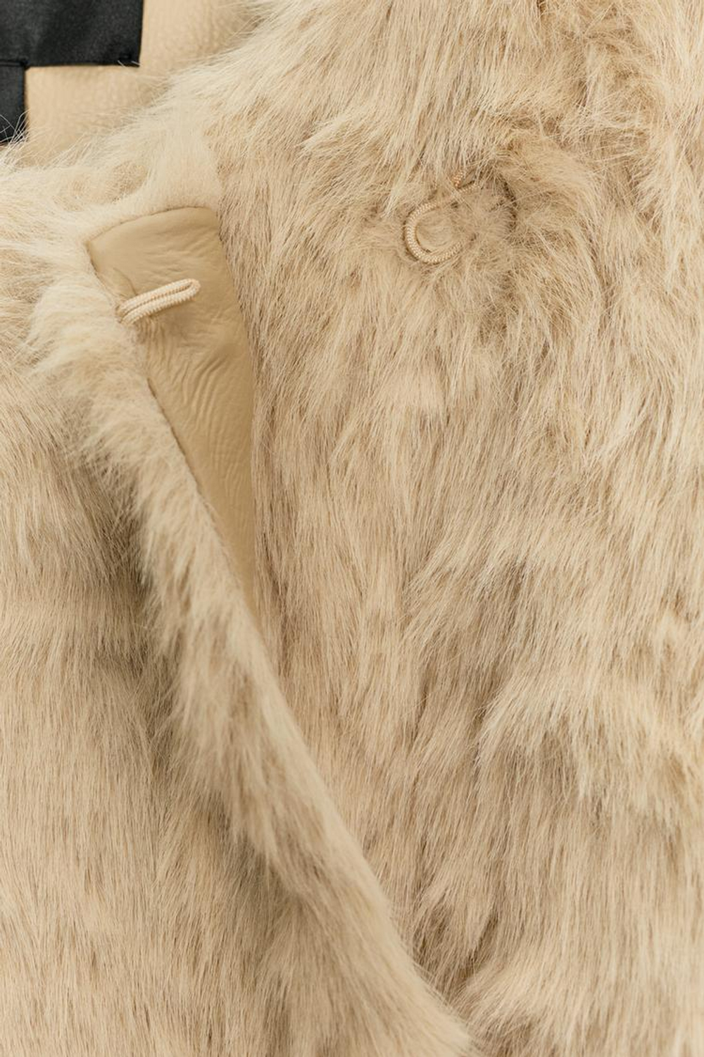 ZARA ШУБА ИЗ ИСКУССТВЕННОГО МЕХА С ПОЯСОМ — ZW COLLECTION, ЭКРЮ