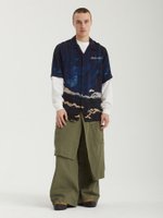 Мужская Рубашка Boro Crane Camp Collar Boro Crane Print