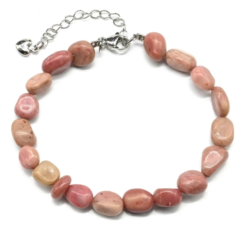 Браслет из родонита галтовка 7*9мм, 18см.