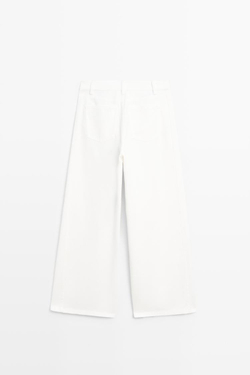 Massimo Dutti Свободные джинсы с широкими штанинами, белый