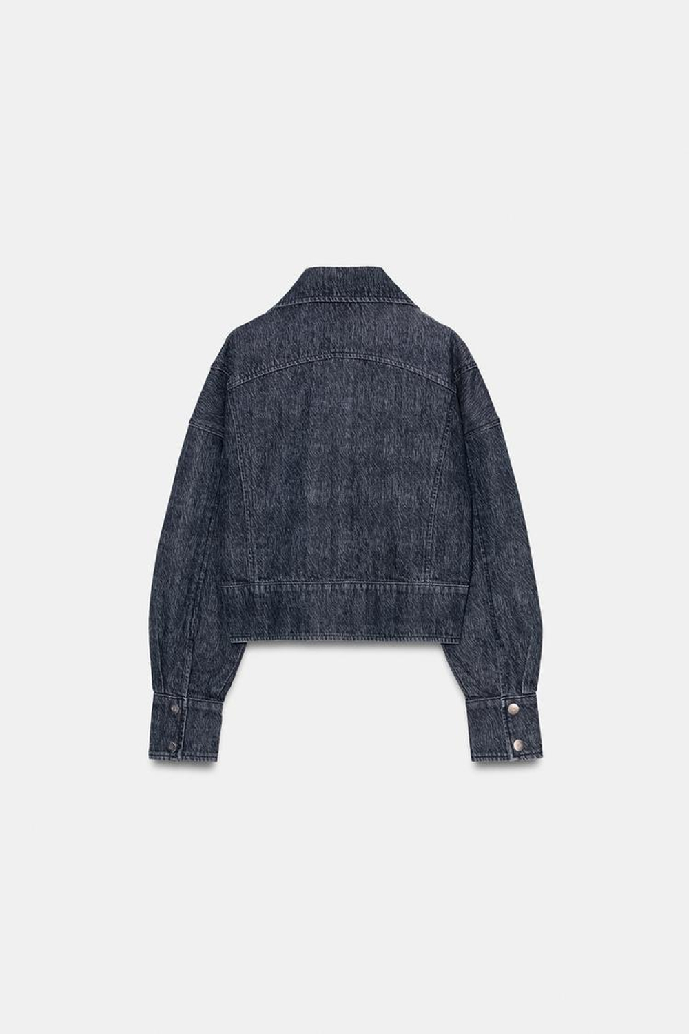 ZARA УКОРОЧЕННАЯ ДЖИНСОВАЯ КУРТКА Z1975, СИНИЙ/ЧЕРНЫЙ