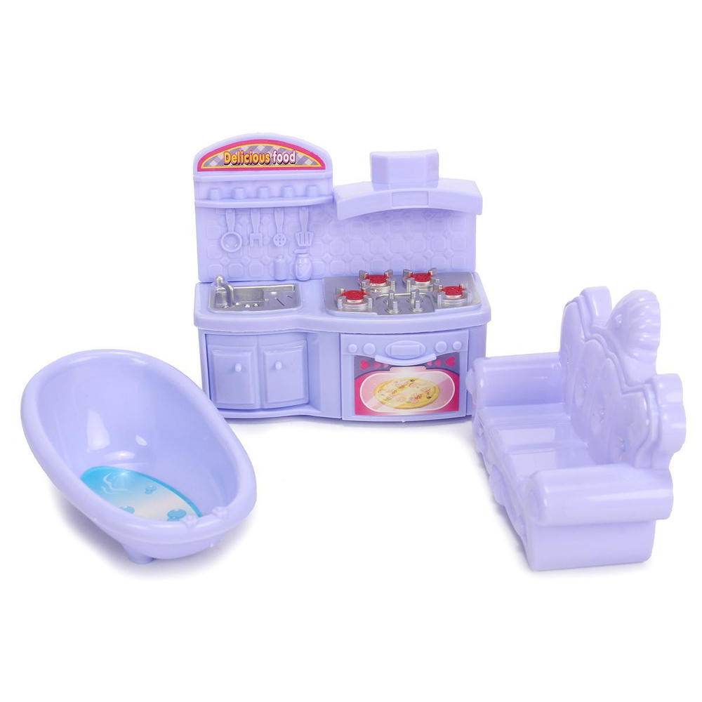 Дом для куклы с мебелью и фигурками коробка 1365