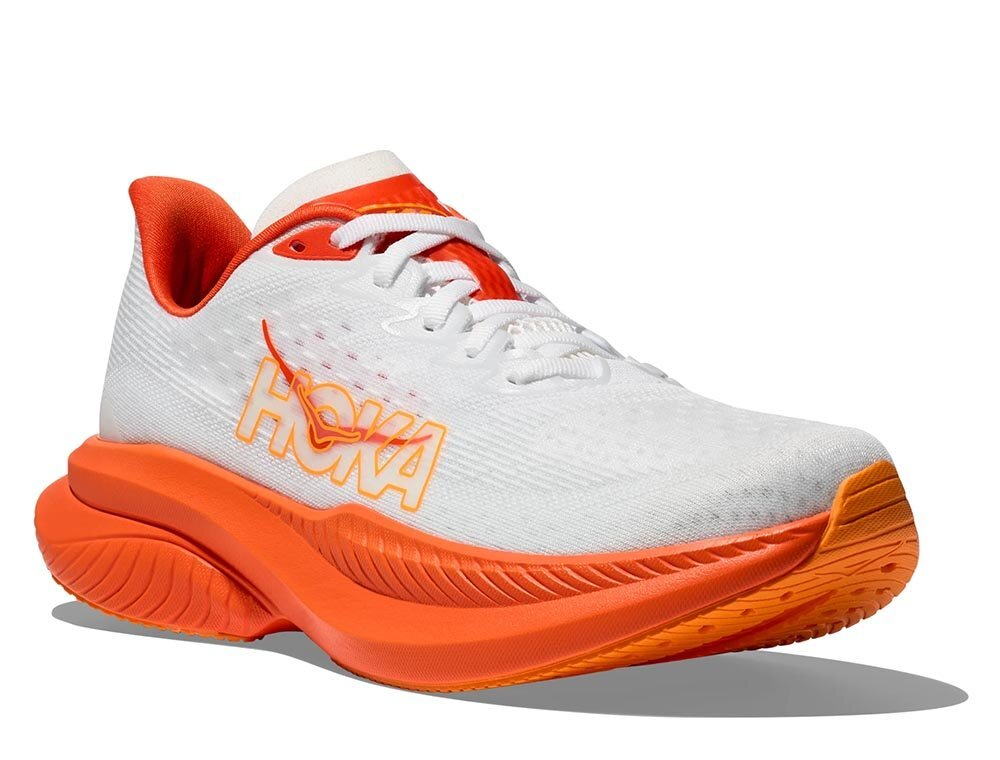 Кроссовки для бега женские Hoka Mach 6 W Бело-Оранжевые