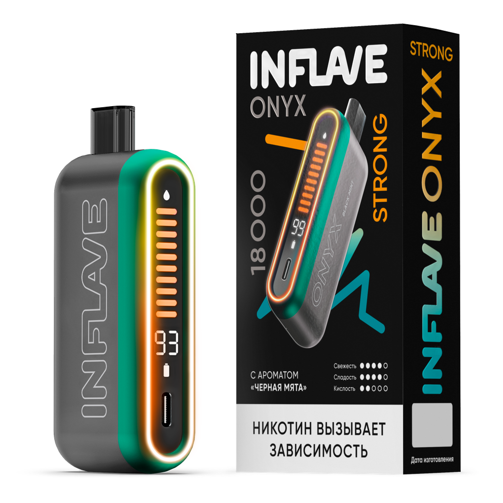 Inflave Onyx Strong Чёрная мята 18000 затяжек 20мг (2%)