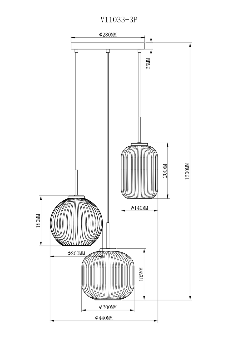 Светильник подвесной Moderli V11033-3P Ivory