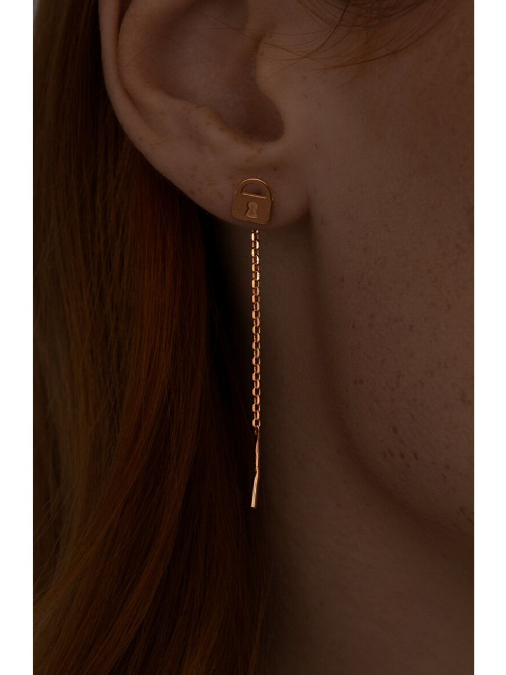 Серьги из золочёного серебра длинные