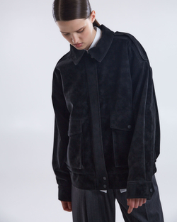 Куртка из искусственной замши с утеплителем черный