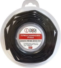 Термоусаживаемая трубка DORI (4/2, черная, 3 метра)