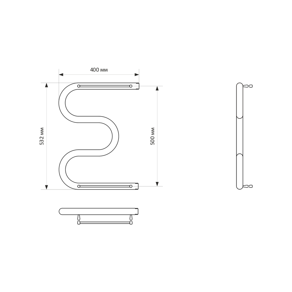 Полотенцесушитель MIXLINE SIMPLE M 50х40 1'' ПОЛКА