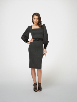 Хлопковое платье-футляр в мелкий горох 10-02-20 SS