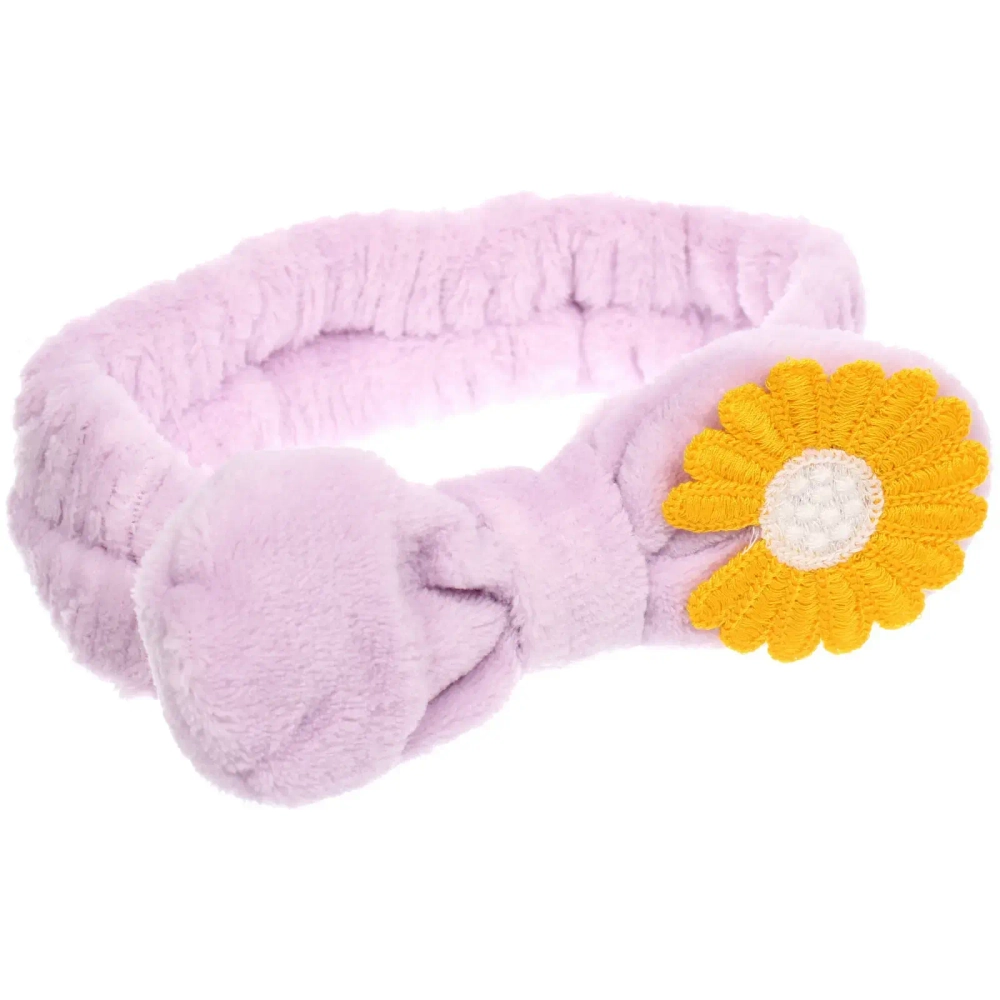 Повязка на голову косметическая «ДАЙМОНД РУШ», ромашка, цвет лавандовый, пудровый, небесный и серый, 20*5.5см (ZIP пакет)