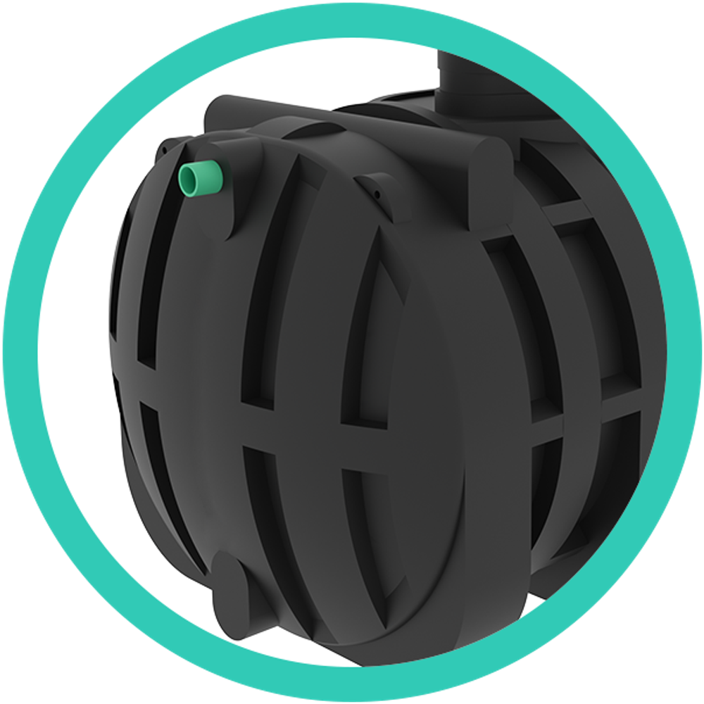 Емкость подземная пищевая Мультпласт ДПВ1500 1500 л. горизонтальная (110x110x283см;75кг;зеленый) - арт.555434.58