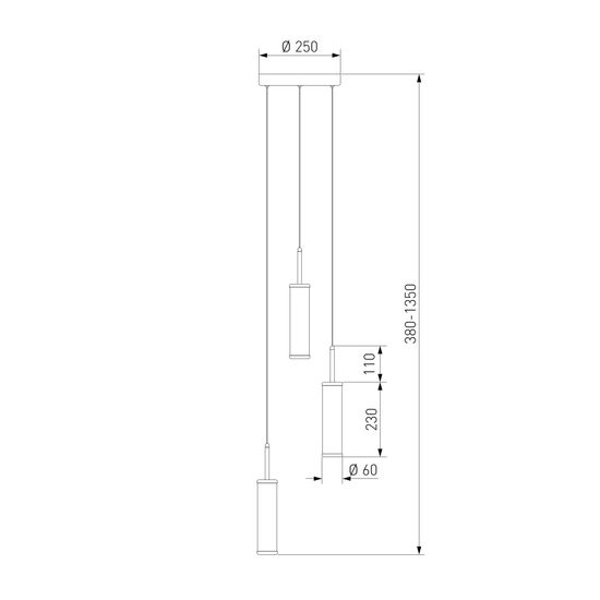 50386/3 LED / подвесной светильник / латунь