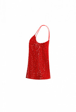 Топ на тонких бретелях красный 15-02-24 SS