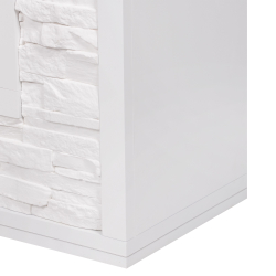 Портал Firelight Loft 30 камень белый, белая эмаль