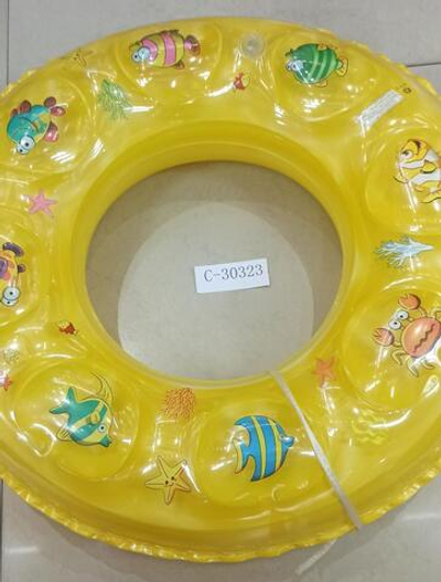 Надувной круг 60 см, выпуклый с рыбками, 4 цвета микс, с-30323
