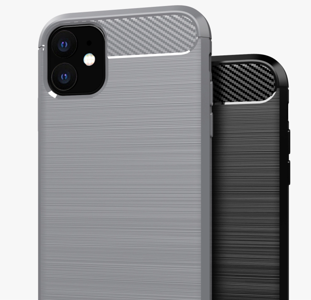 Чехол для iPhone 11 цвет Black (черный), серия Carbon от Caseport