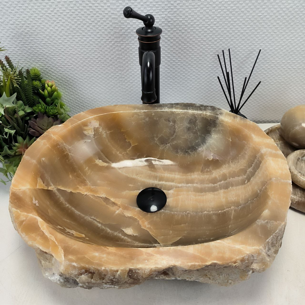 Купить Раковина из оникса Erozy Yellow EO-02315 52x40x15 см