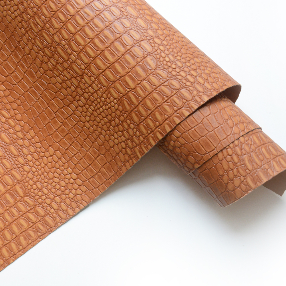 Кожзам переплетный с тиснением "Крокодил", корица