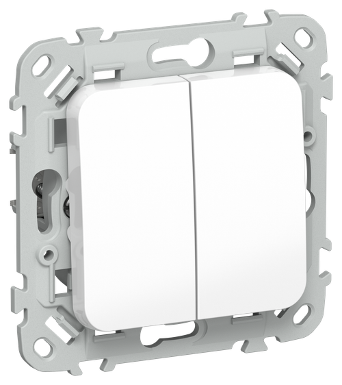 FLITE Выключатель 2-клавишный 10А ВС12-1-0-ФлБ белый IEK