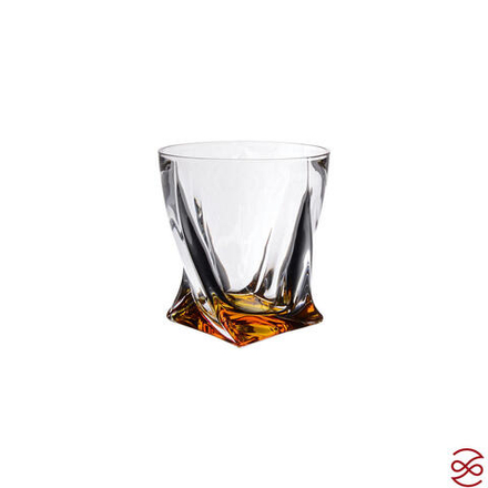 Набор стаканов для виски Crystalite Bohemia Quadro медовый 340 мл (6 шт)