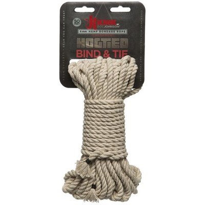 Бондажная пеньковая верёвка Kink Bind & Tie Hemp Bondage Rope 50 Ft - 15 м. (Цвет: бежевый)