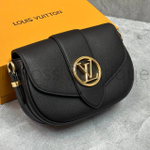 Женская черная сумка LV Pont 9 Soft PM Louis Vuitton премиум класса