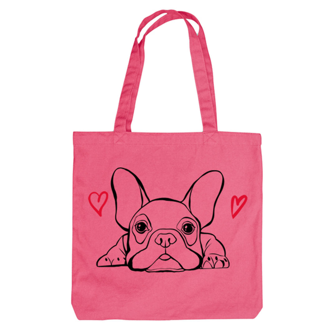 Тканевая сумка "Французский бульдог - любовь"